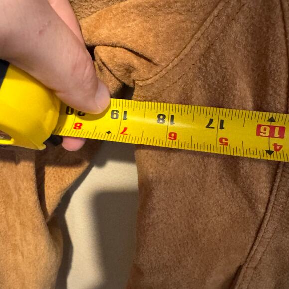 Y2K Womens Suede Leather Blazer Jacket Size Large Brown Snap Button Up Cowgirl - Picture 4 of 7